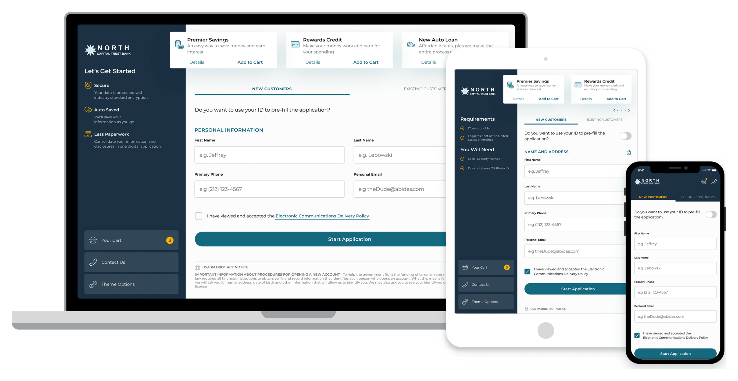Terafina's new and greatly improved interface